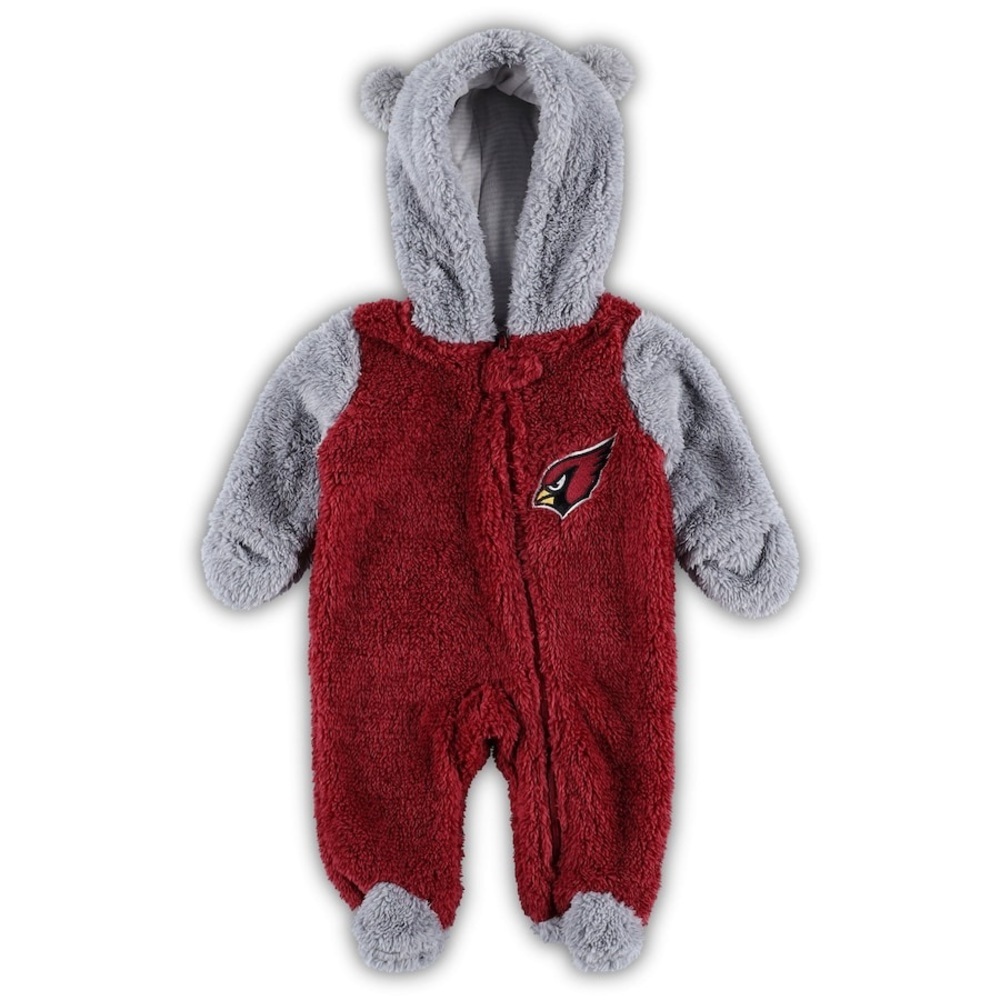 NFL Arizona Cardinals Cardinal Game Nap Teddy Fleece Bunting Full-Zip Sleeper